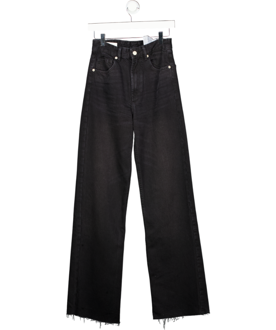 ZARA Black High-waist Wide-leg Jeans UK 6