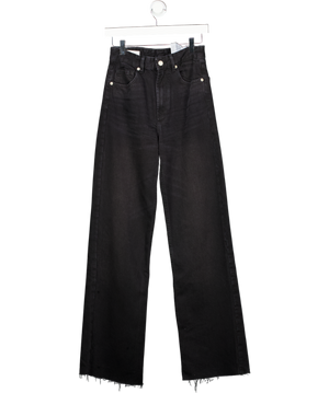 ZARA Black High-waist Wide-leg Jeans UK 6