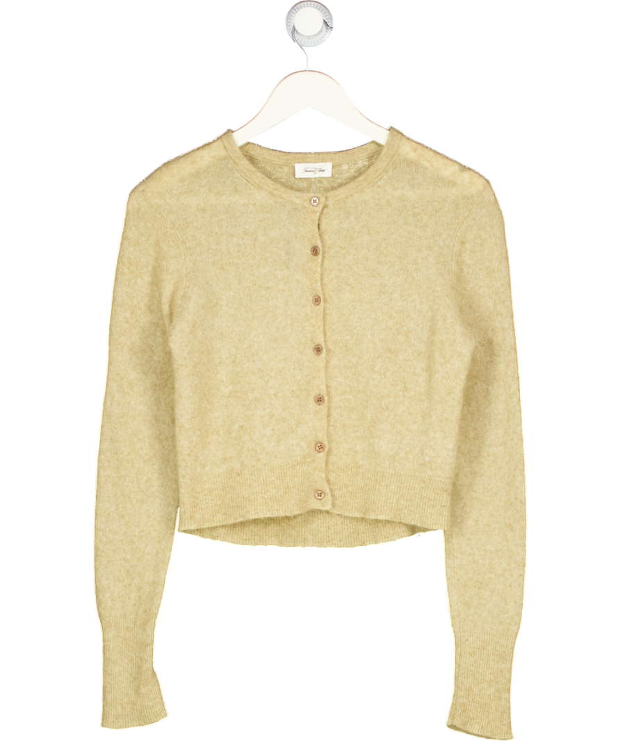 American Vintage Beige Supersoft Fuzzy Knit Cardigan UK S