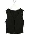RUMORED Black Knit Waistcoat Top UK S