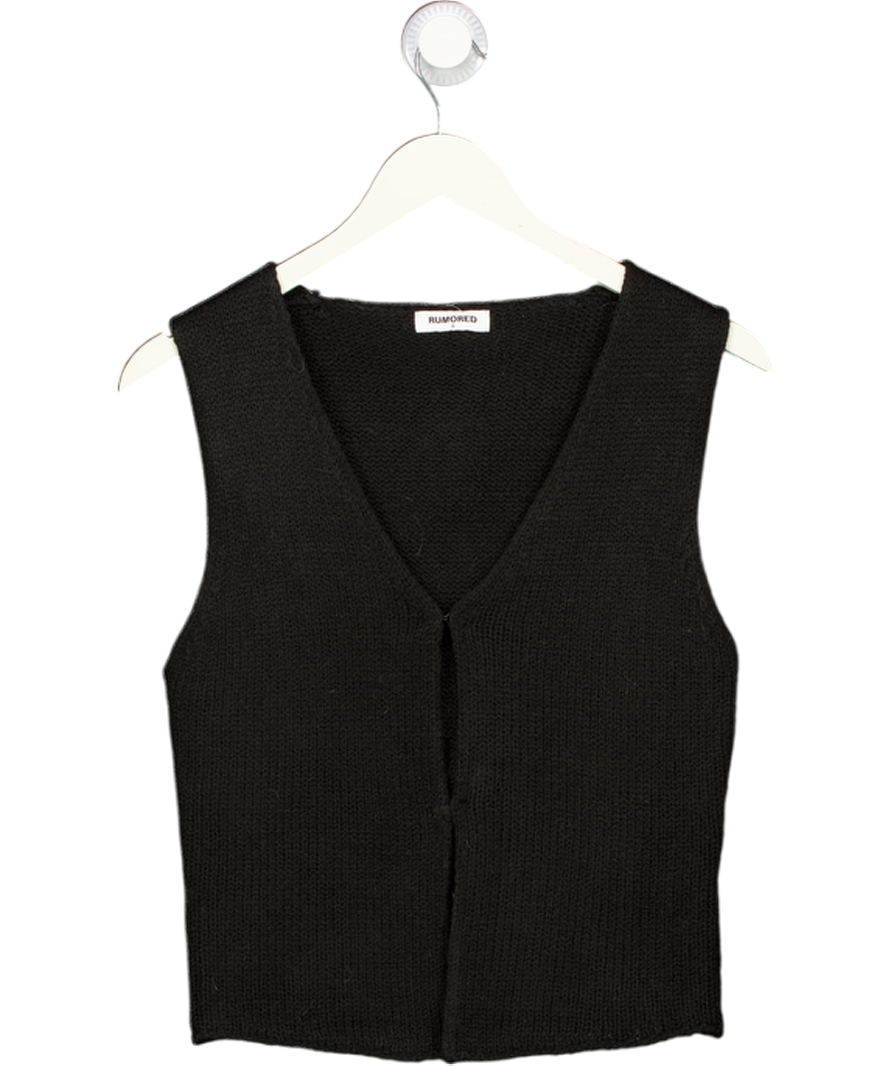 RUMORED Black Knit Waistcoat Top UK S