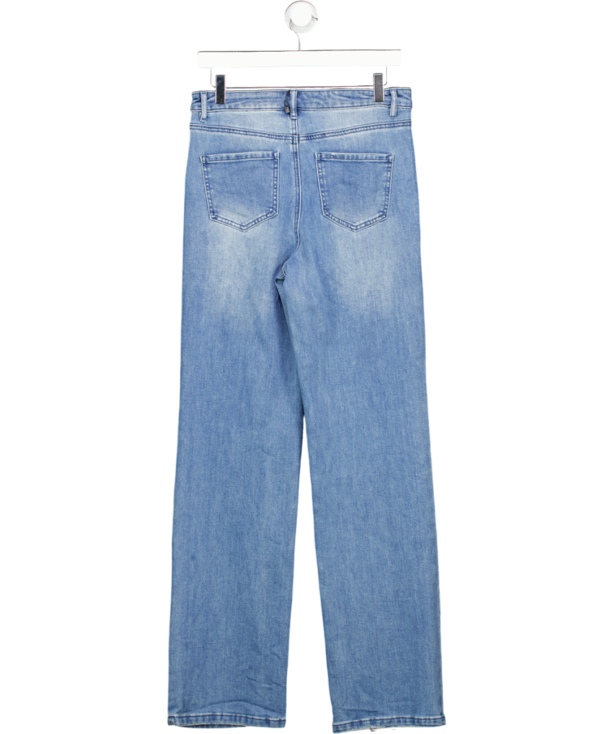 SOSANDAR Blue Wide Leg Jeans - Long Length UK 10