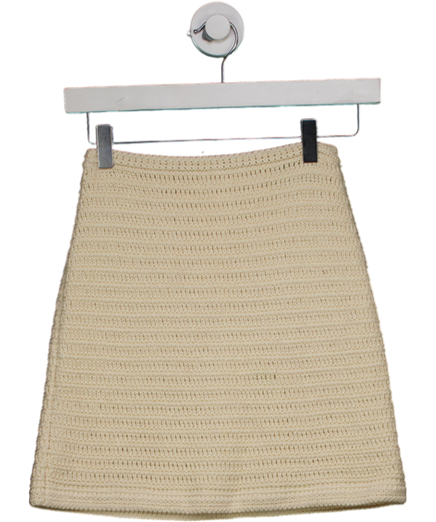 Massimo Dutti Studio Cream Crochet Knit Skirt Studio UK 8