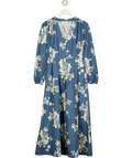 APPAREL CLOTHING Blue Nicola Cotton Midi Dress UK 6