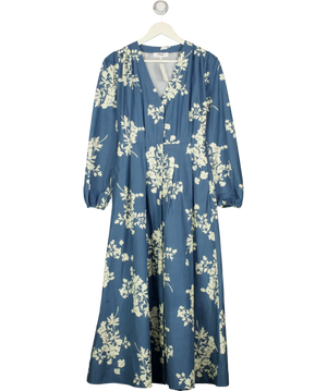 APPAREL CLOTHING Blue Nicola Cotton Midi Dress UK 6