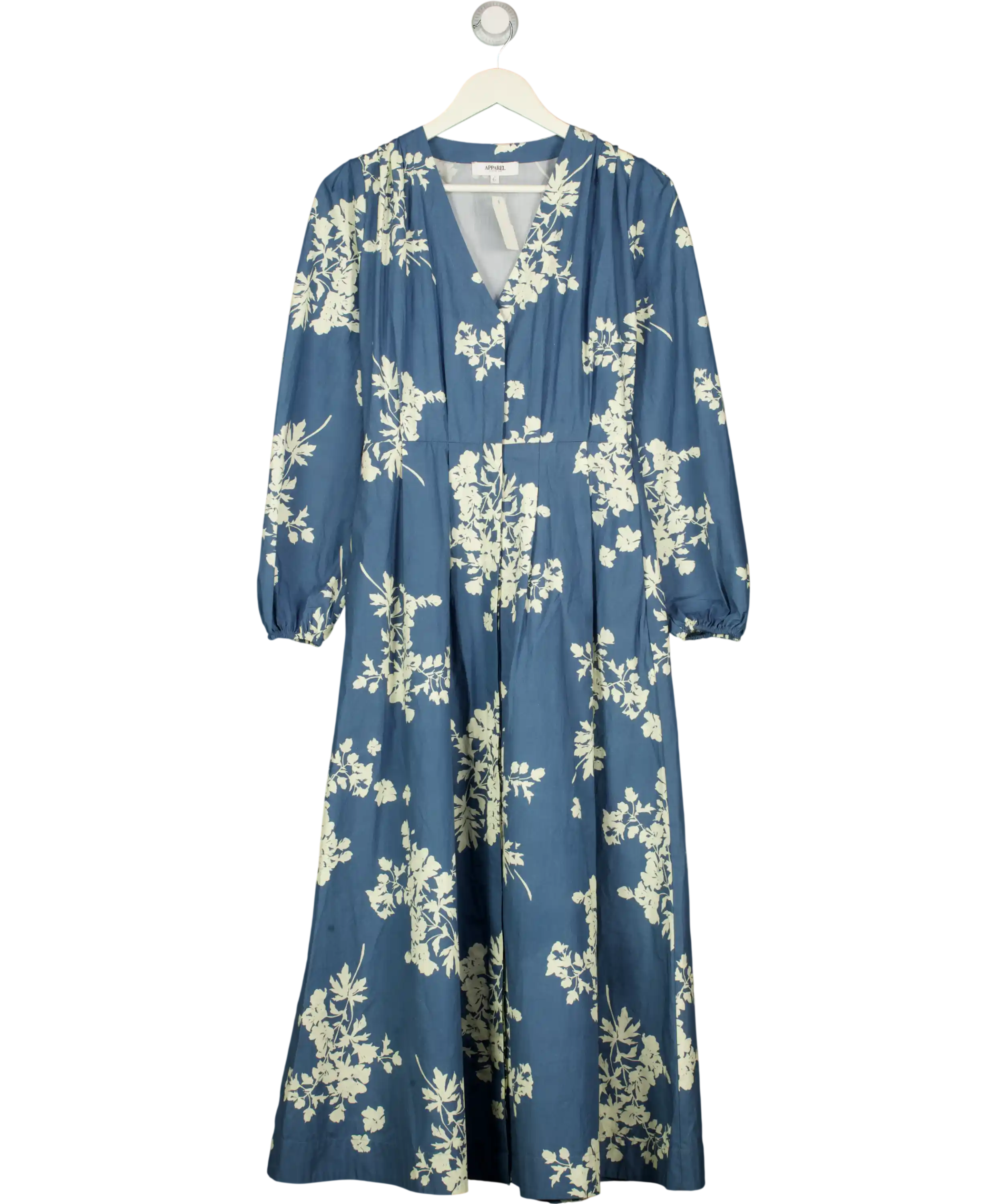 APPAREL CLOTHING Blue Nicola Cotton Midi Dress UK 6