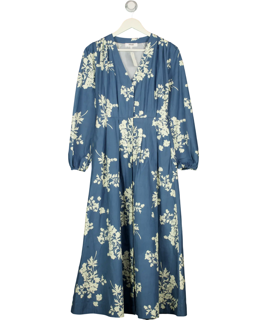 APPAREL CLOTHING Blue Nicola Cotton Midi Dress UK 6