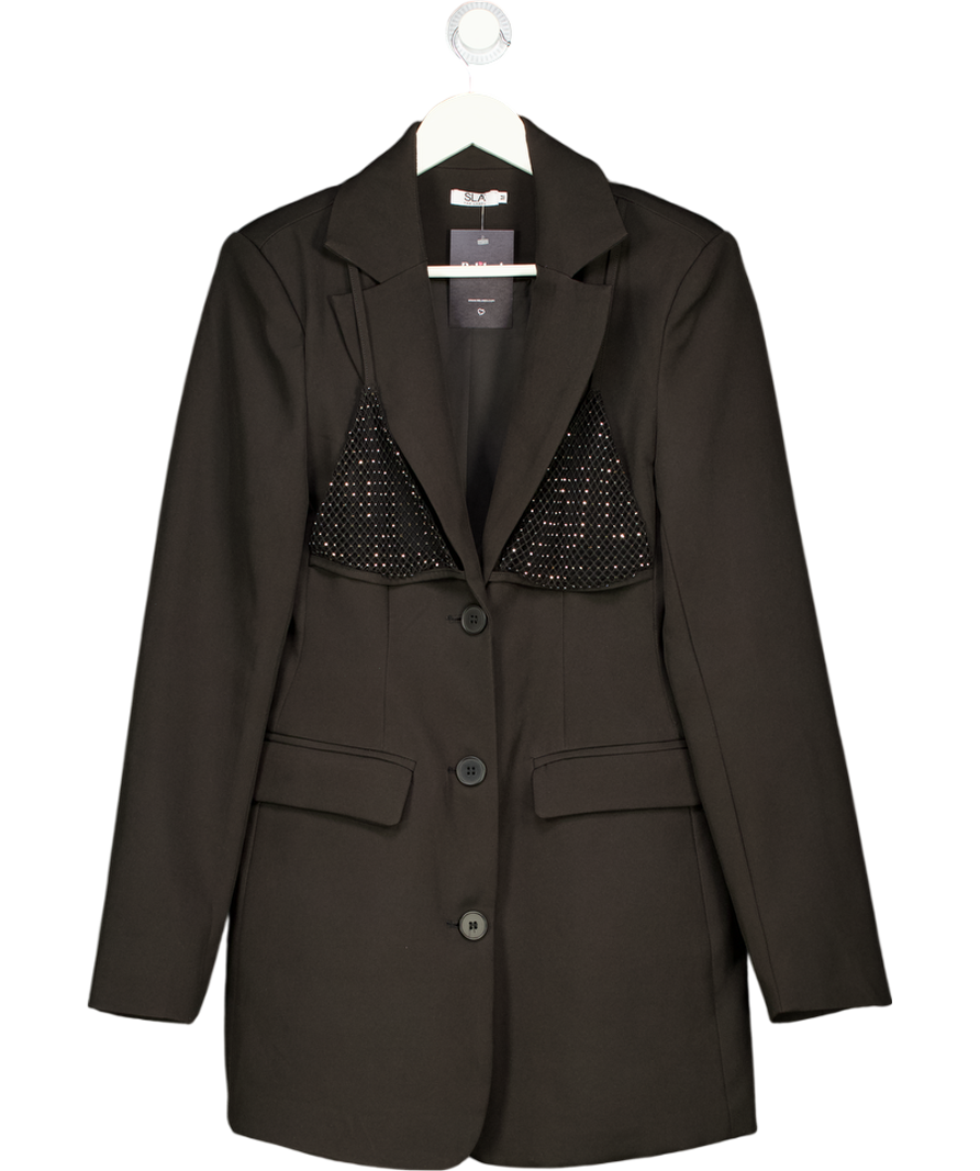 SLA the label Black Diamante Bra Blazer Dress UK M