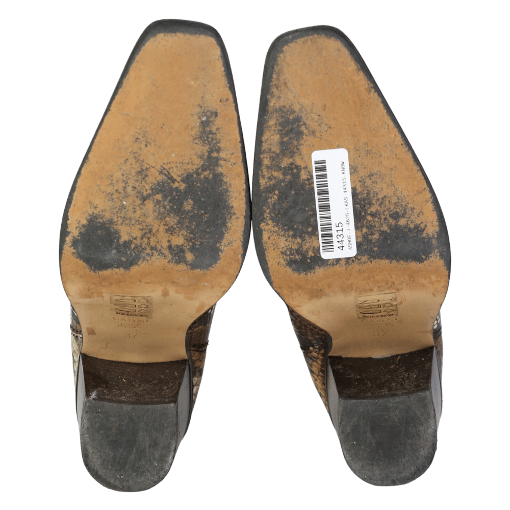 Ganni Brown Caramel Lovina 70 Leather Ankle Boots UK 4 EU 37 👠