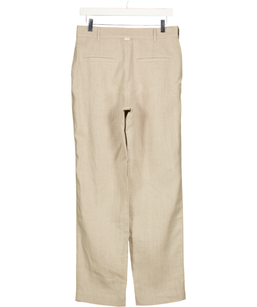CHE STUDIOS Nassau Wide Leg Linen Trouser - Oat Beige UK S