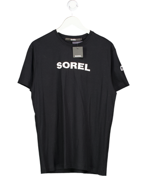 SOREL Black Embroidered Logo Classic T-shirt UK M