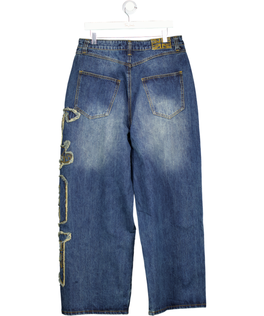 JADED LONDON Blue Applique Neo Colossus Jeans W32