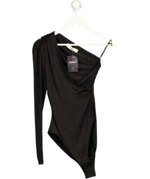 ELLEME PARIS Asymmetrical Bodysuit In Black UK S