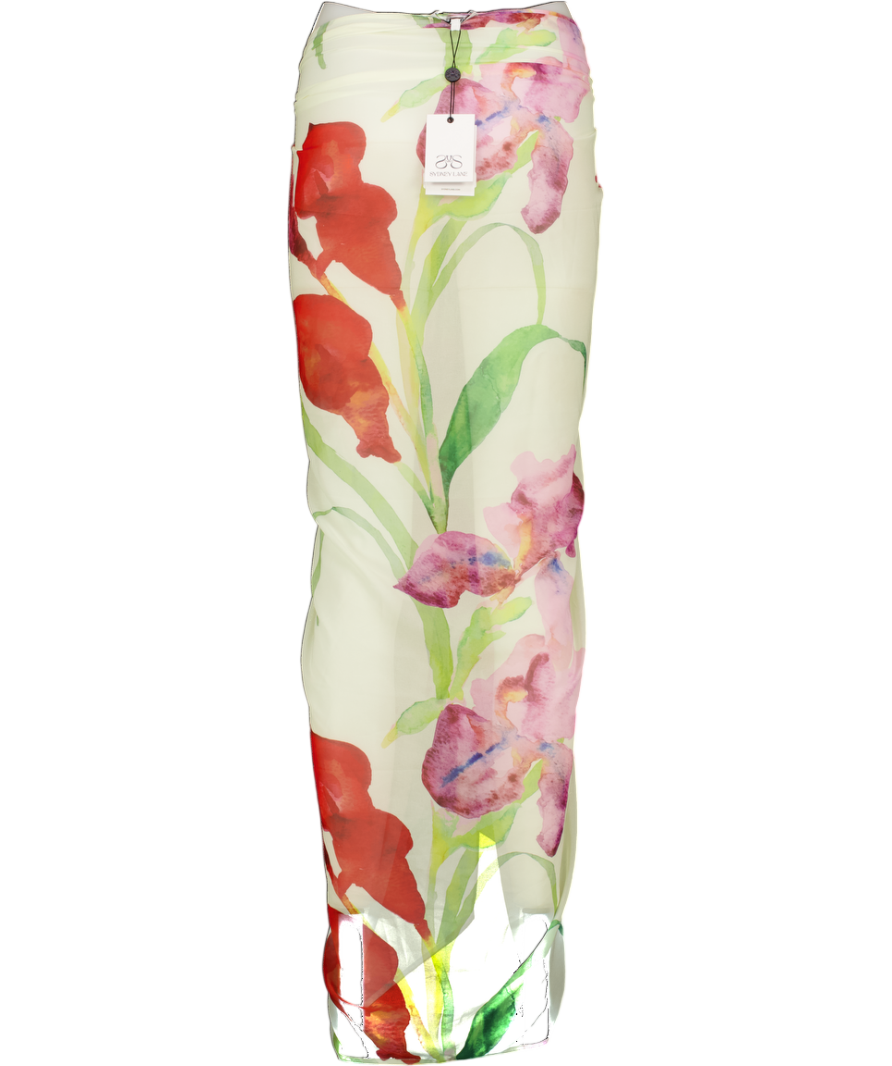 Sydney lane Cream Clovelly Long Sarong Gardenia Print One Size