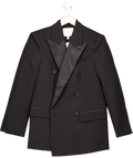 H&M Black Edition Oversize Double-breasted Tuxedo Blazer UK XS