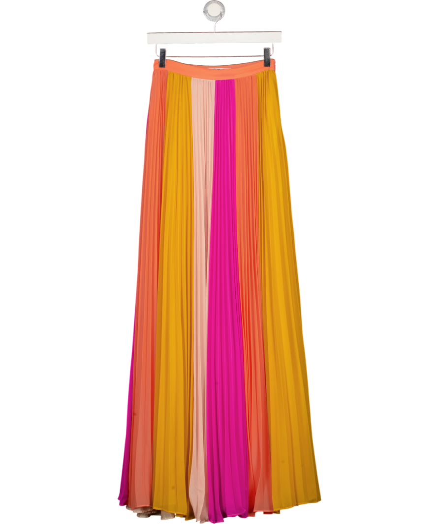 AMUR Multicoloured Pleated Maxi Skirt Sz0 UK 4