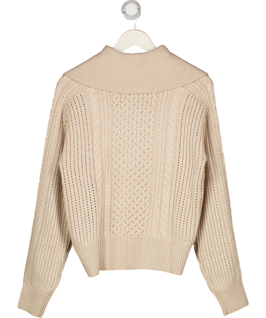 VARLEY Beige Camello Cable Knit Sweater UK XS
