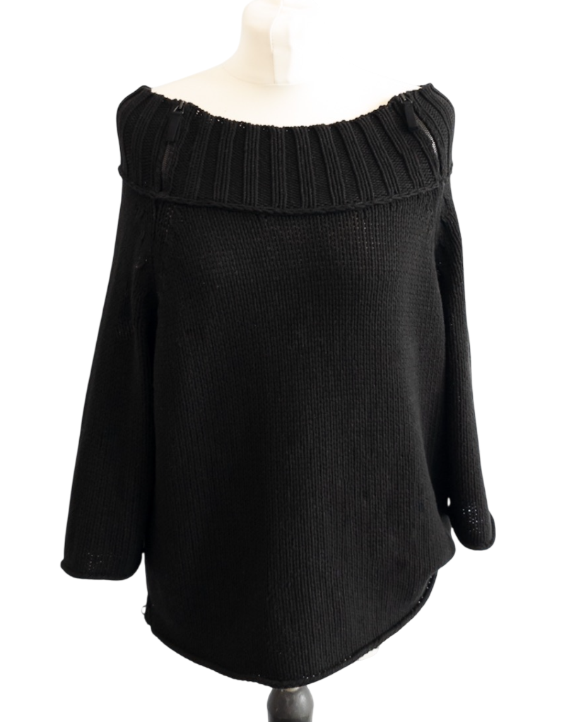 Annette Gortz Black Silk Blend Knitted Sweater UK