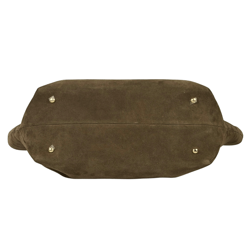 DEMELLIER LONDON Dark Khaki Large New York Suede Tote Bag