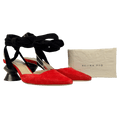 REJINA PYO Barbara Zigzag Heel Pump In Red Suede UK 6 EU 39 👠