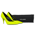 SAINT LAURENT Kiki Décolleté 85mm Heels In Yellow Fluo Patent Leather UK 5 EU 38
