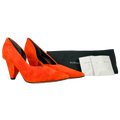SIGERSON MORRISON Orange Flame Oranfe Suede Leather D'orsay Heels UK 5 EU 38 👠