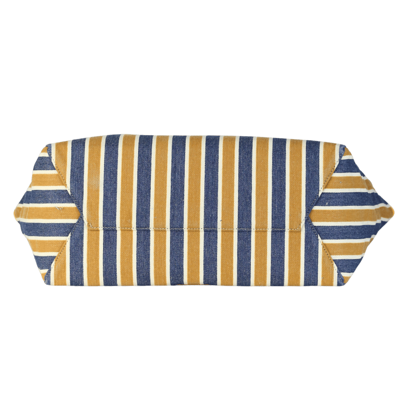 Kurt Geiger Yellow / Blue Striped Large Chelsea Tote Bag