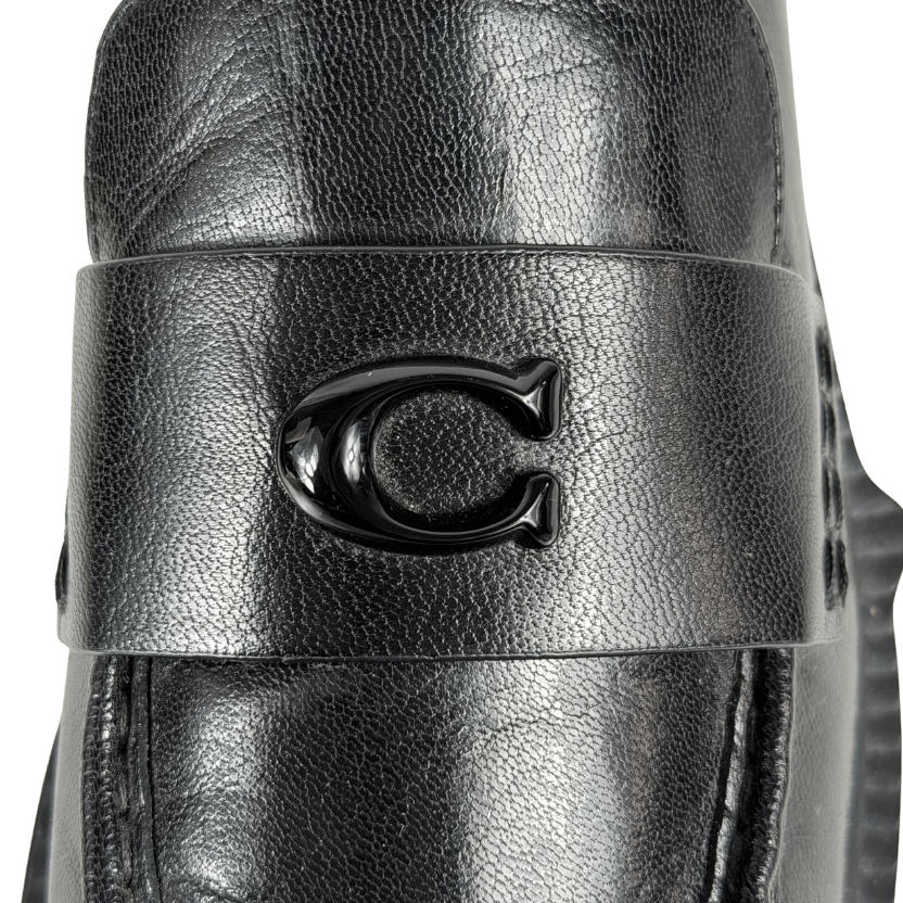 COACH Leah Leather C Logo Loafers - Black UK 6.5 EU 39.5 👠