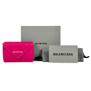 BALENCIAGA Papier Wallet Purse Mini Rose Magenta Pink