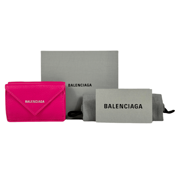 BALENCIAGA Papier Wallet Purse Mini Rose Magenta Pink