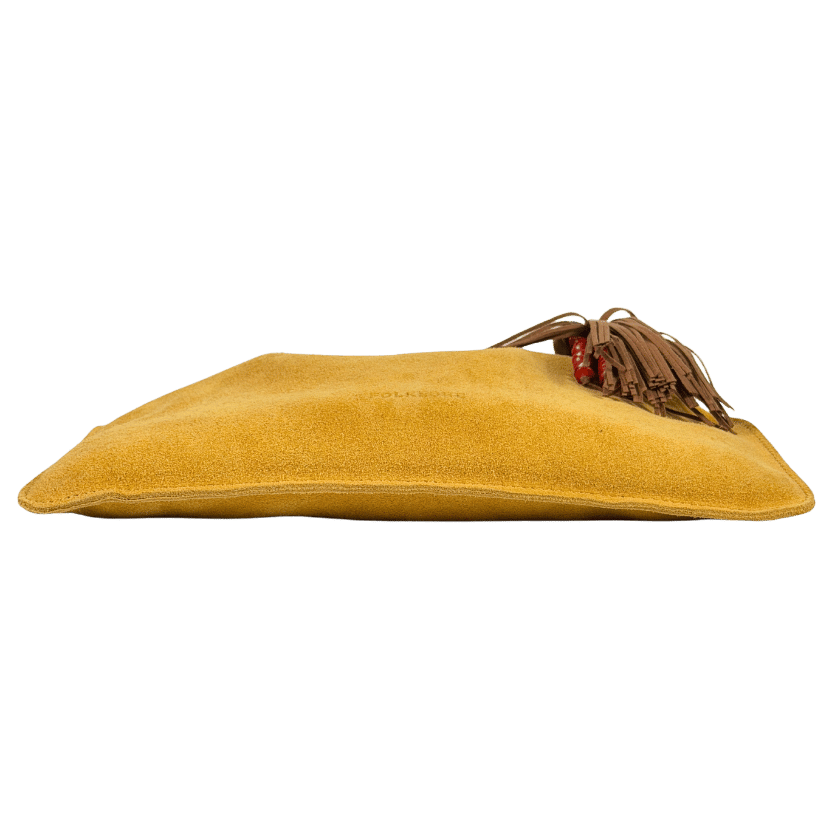FOLKLORE THE LABEL Small Sling Bag In Yellow Suede