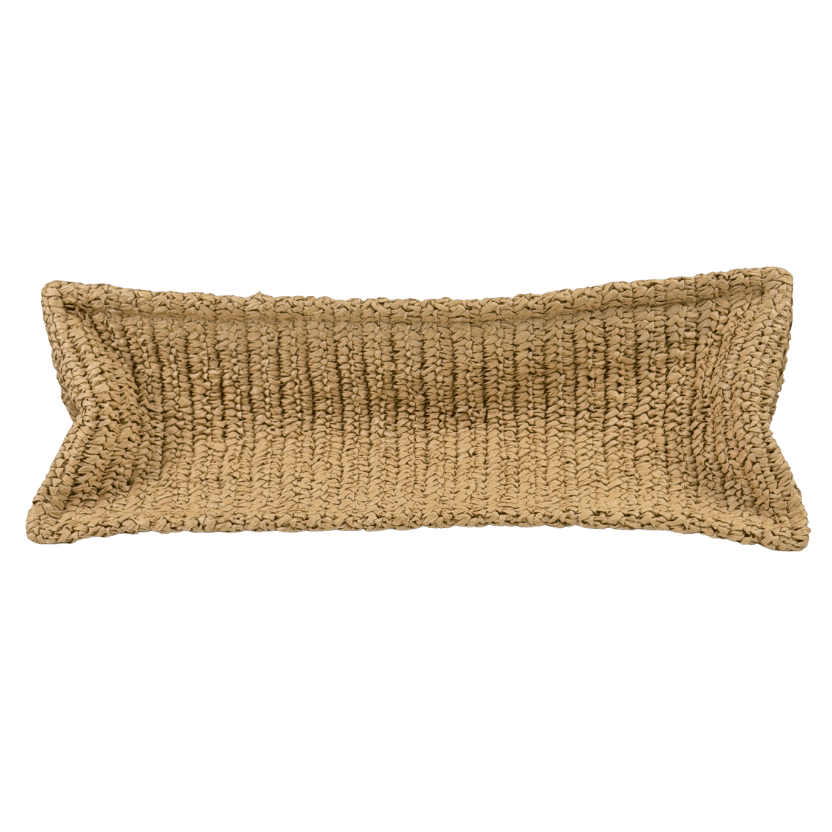 LILY & BEAN Beige Raffia Tote Beach Bag "VACAY" With Bamboo Handles