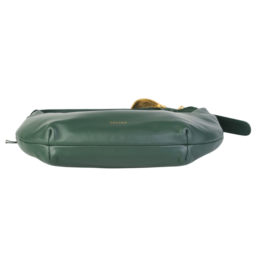 Cuyana Bottle Green Leather Mini Celestia Bag
