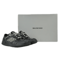 Balenciaga Black Hamptons Logo-appliquéd Distressed Leather Sneakers UK 7 EU 41