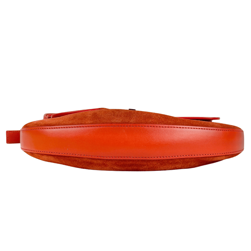 SIRIVANNAVARI Orange Suede & Leather Shoulder Bag