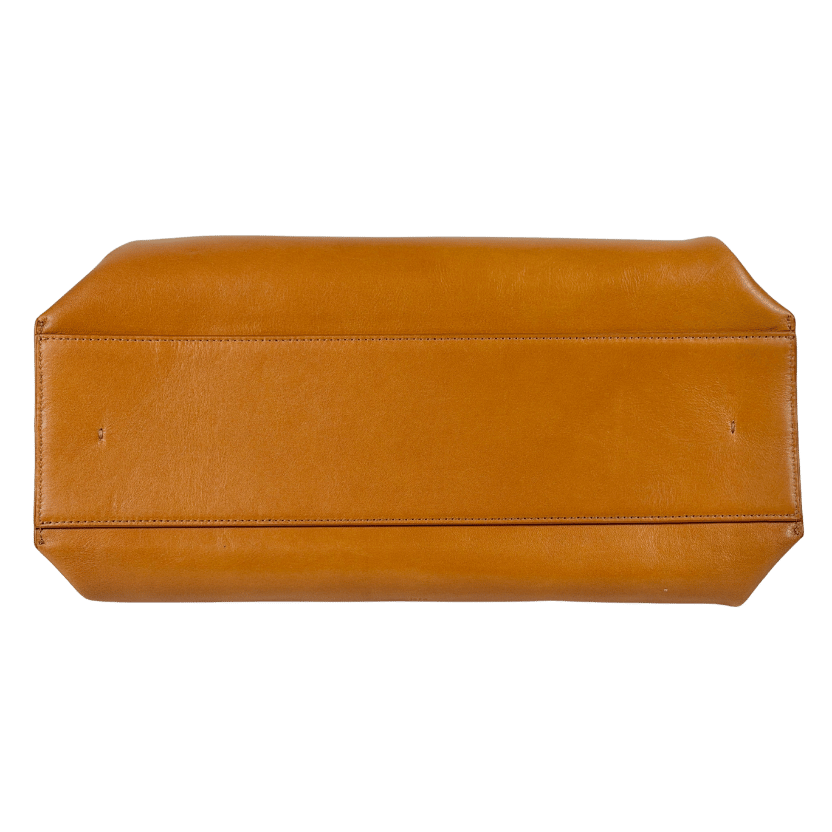 OSOI Tan Brown Leather Boat Wide Shoulder Bag
