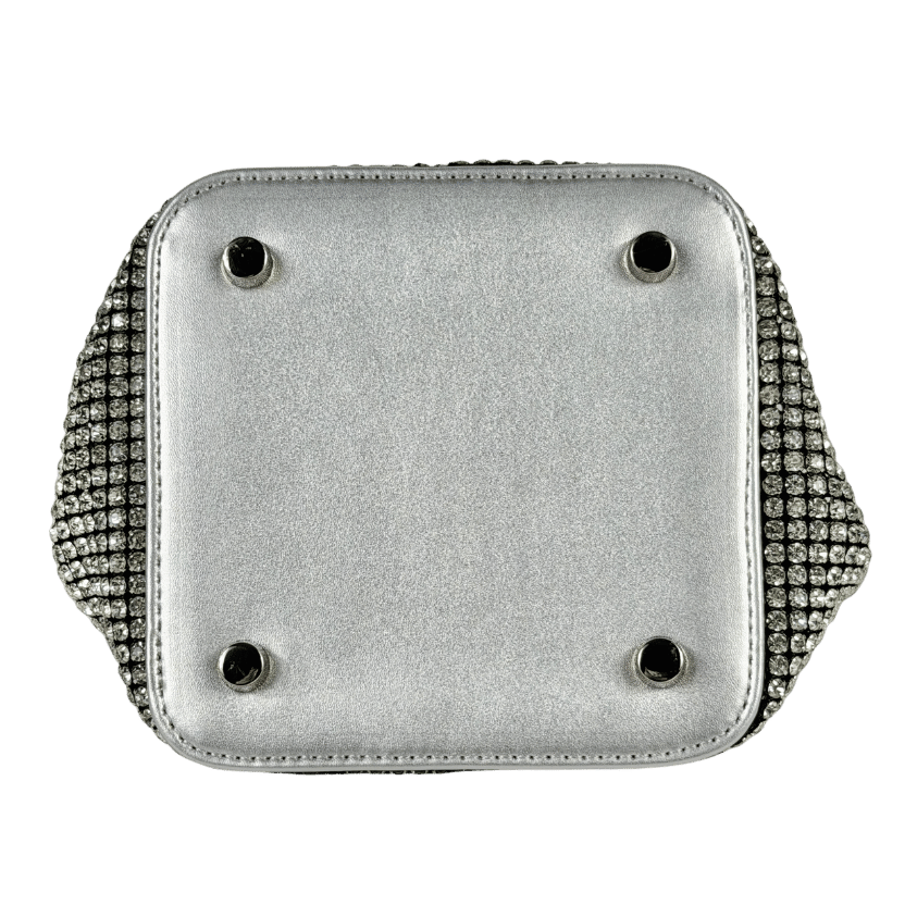 GIARITE Black Brilly - Silver Crystal Embellished Bag With Crossbody Chain