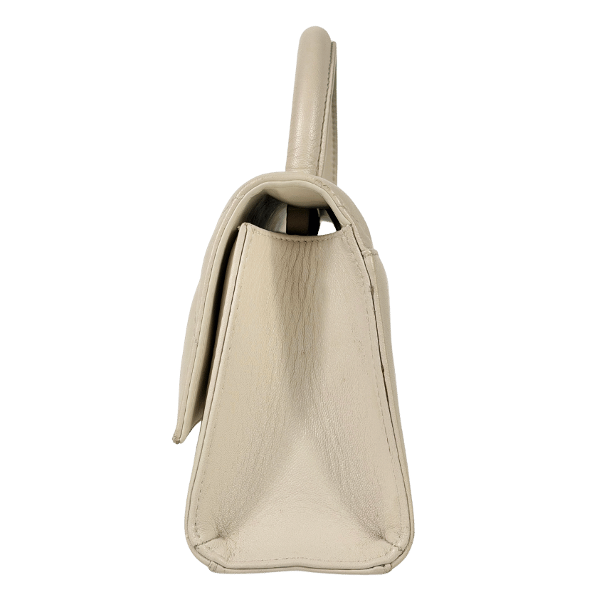 RUSSELL & BROMLEY Cream Quilted Top Handle Bag With Chain Strap