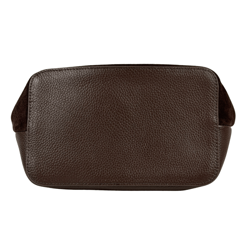 REISS Esther Suede And Leather Bucket Bag In Chocolate Brown