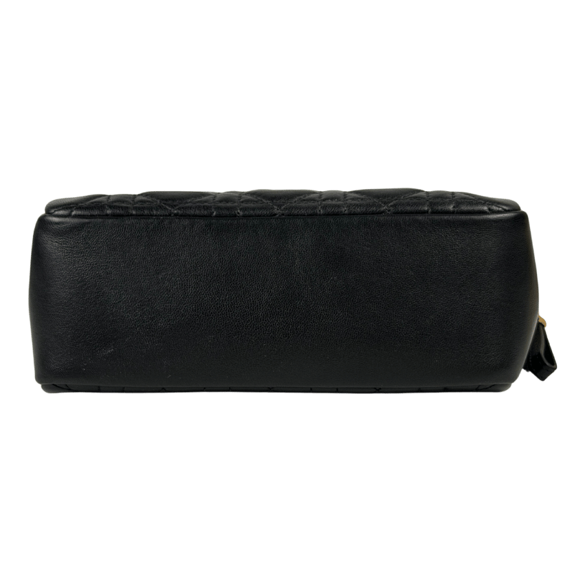 DIOR Black Cannage Leather Caro Zip Pouch