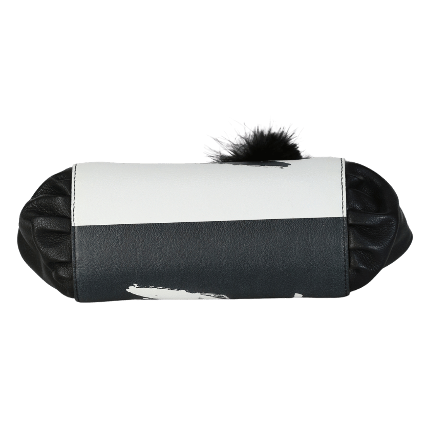 Boutique Moschino Black / White Print Leather Crossbody Bag