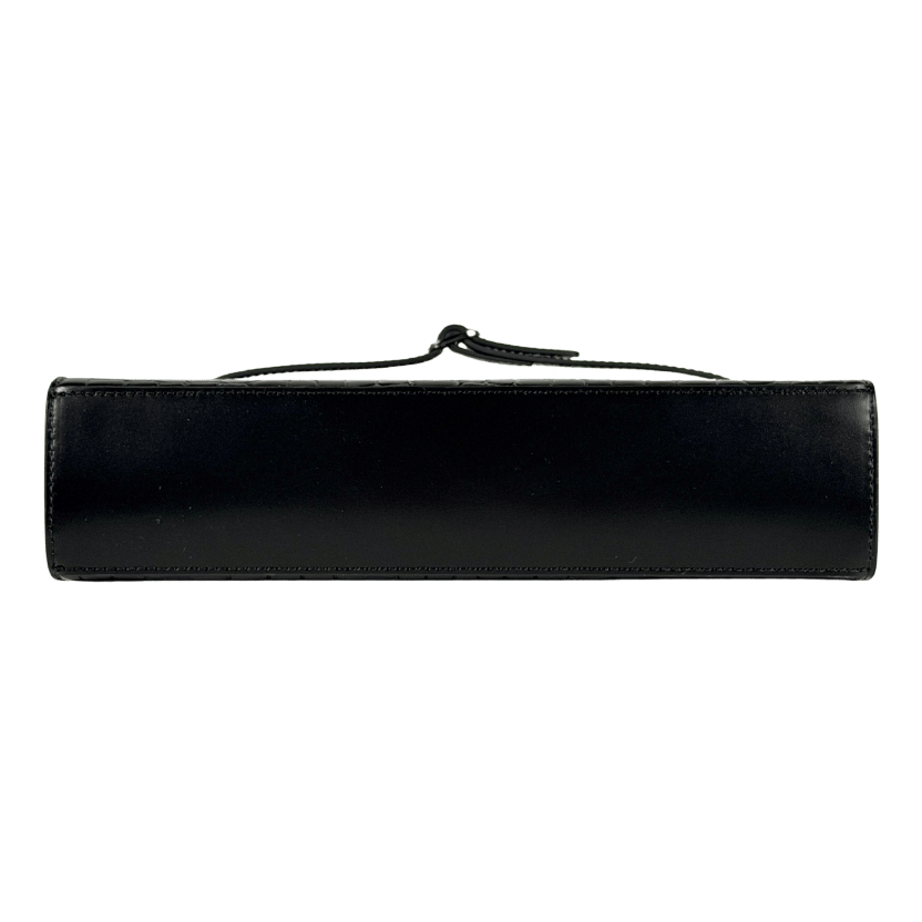 VERAFIED Black Croc Leather Clutch Bag