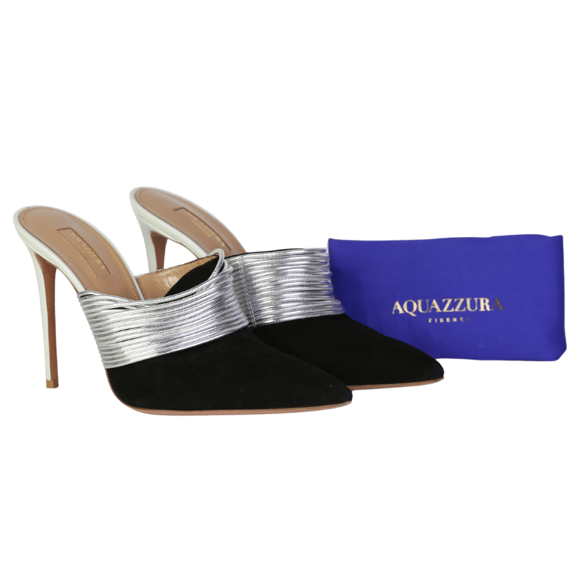 Aquazzura Black Firenze Vero Cuoio Heels W41