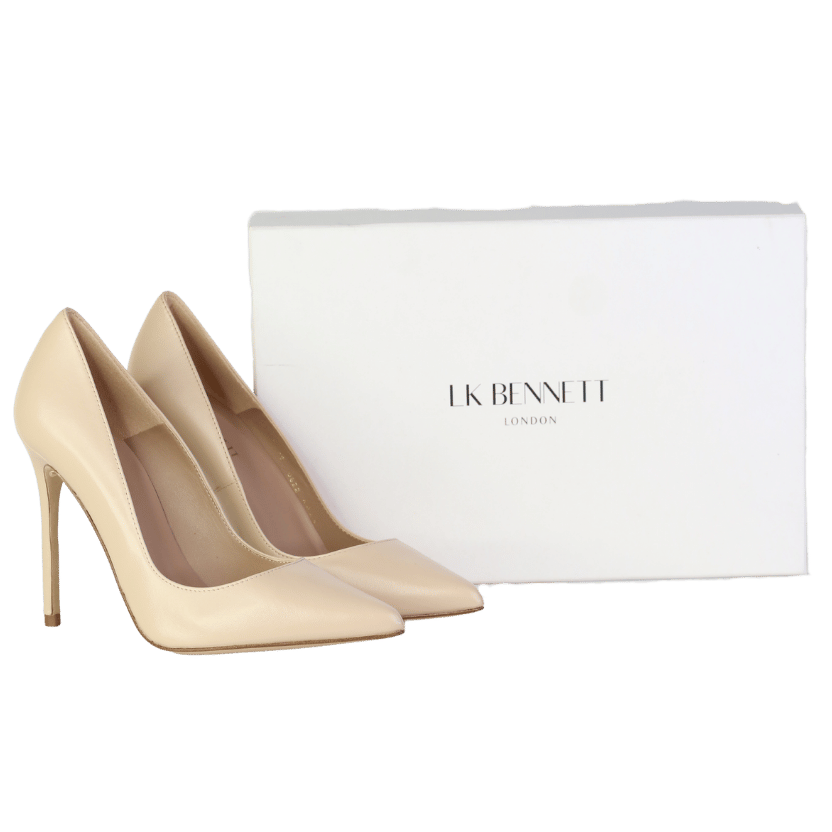 LK Bennett Classic Fern Beige Leather Pointed Toe Courts UK 5 EU 38 👠