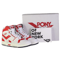 PONY P.o.n.y. M-100 White / Red Leather High Top Trainers UK 9 EU 43 👞