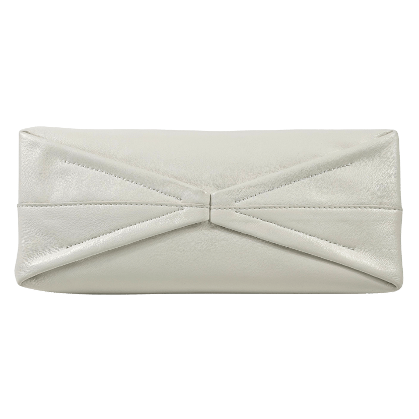 ALEXANDER MCQUEEN Cream Ivory / Gold Butter-soft Lambskin Leather Four ring Clutch Bag