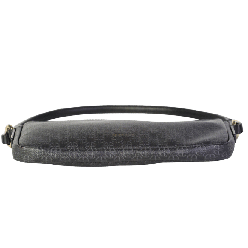 Anine Bing Bianca Monogram Logo Shoulder Bag In Black One Size