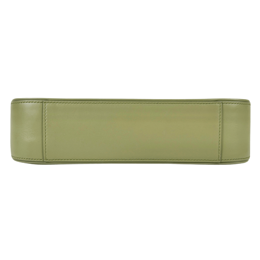 SAINT LAURENT Sage Green Leather Mini Le 5 À 7 Logo Shoulder Bag