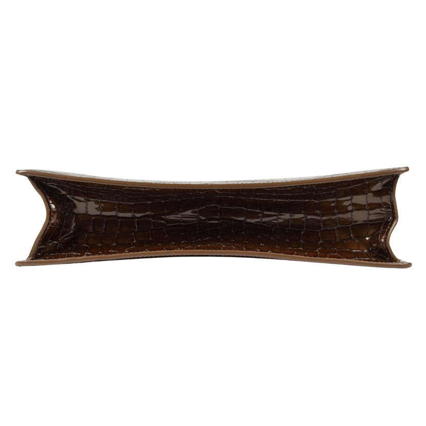 Elleme Brown Baguette Croc Effect Shoulder Bag