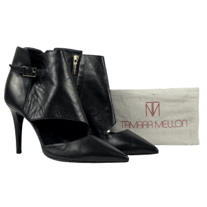 TAMARA MELLON Black Buckle Detail Pointed Toe Heels UK 5 EU 38
